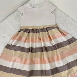 Bonnie Jean Girls Colorblock Stripe Dress with Bow